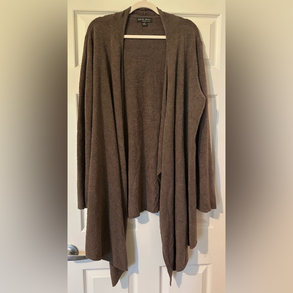 Barefoot Dreams Bamboo Chic Lite Calypso Wrap Cardigan Sweater Cocoa Brown 3XL